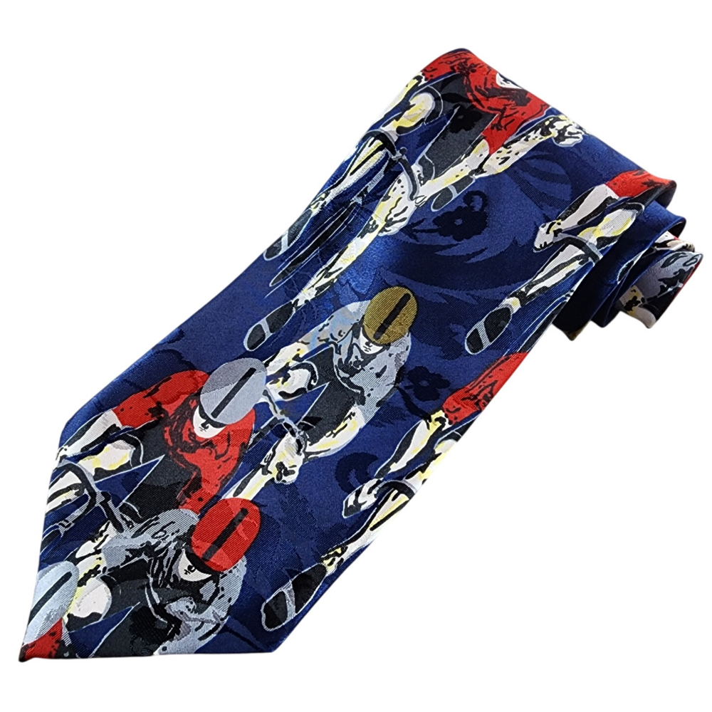Alberto Perricci Mens‎ Italian Silk Necktie Cycling Bicycles Art Handmade USA